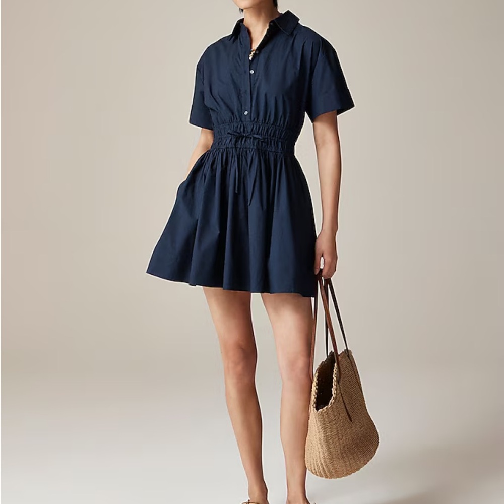 J. Crew Elena Mini Shirtdress in Navy